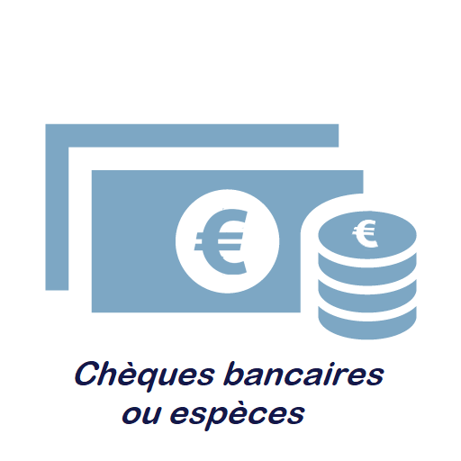Chèques et espèces acceptés